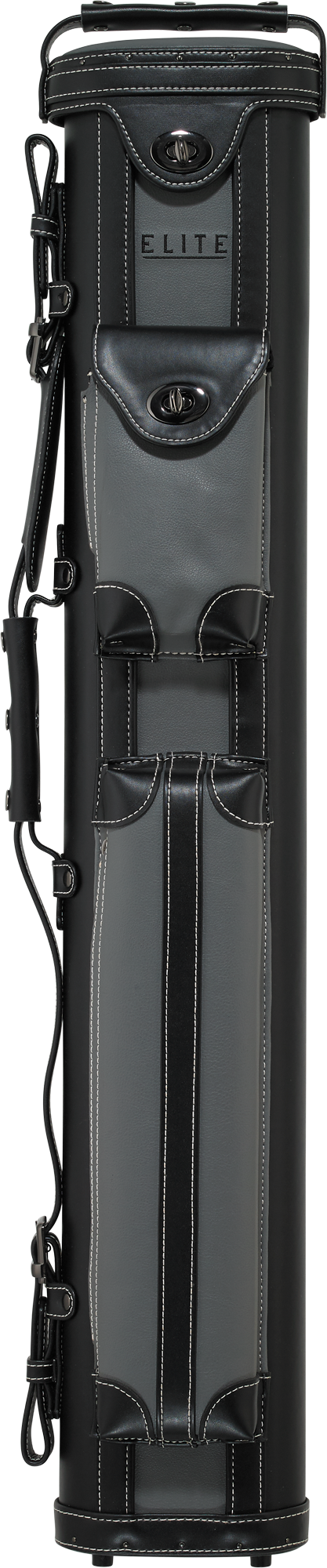 Elite Hard Cue Case ECV24 Leather GREY - 10% off at Budget Billiards!