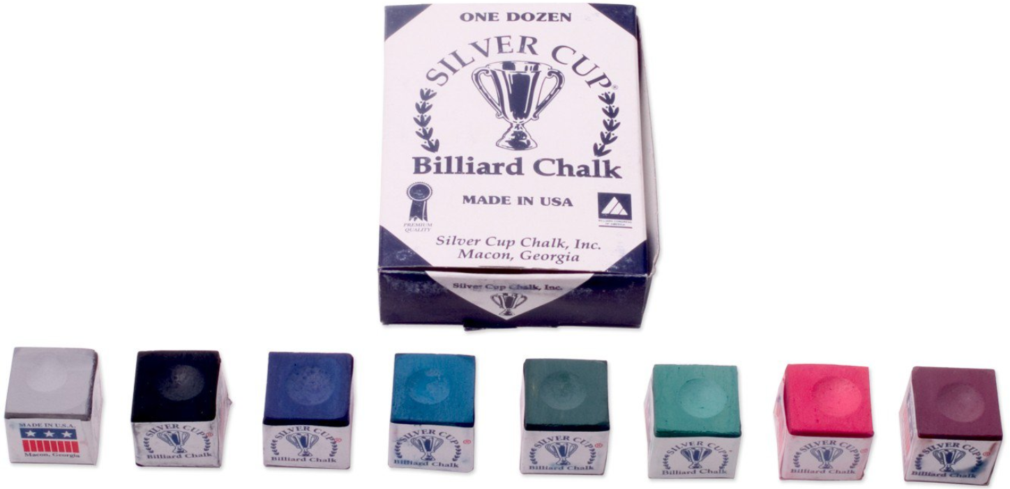 Budget Billiards Supply Silver Cup Billiard Chalk - Box of 12 