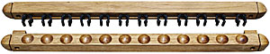 Budget Billiards Supply Oak Roman Style Wall Rack, Holds 12 Cues 