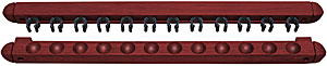 Budget Billiards Supply Mahogany Roman Style Wall Rack, Holds 12 Cues 